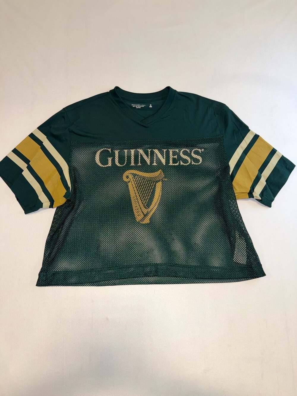 Abercrombie & Fitch Guinness Cropped Mesh Football Jersey Size M